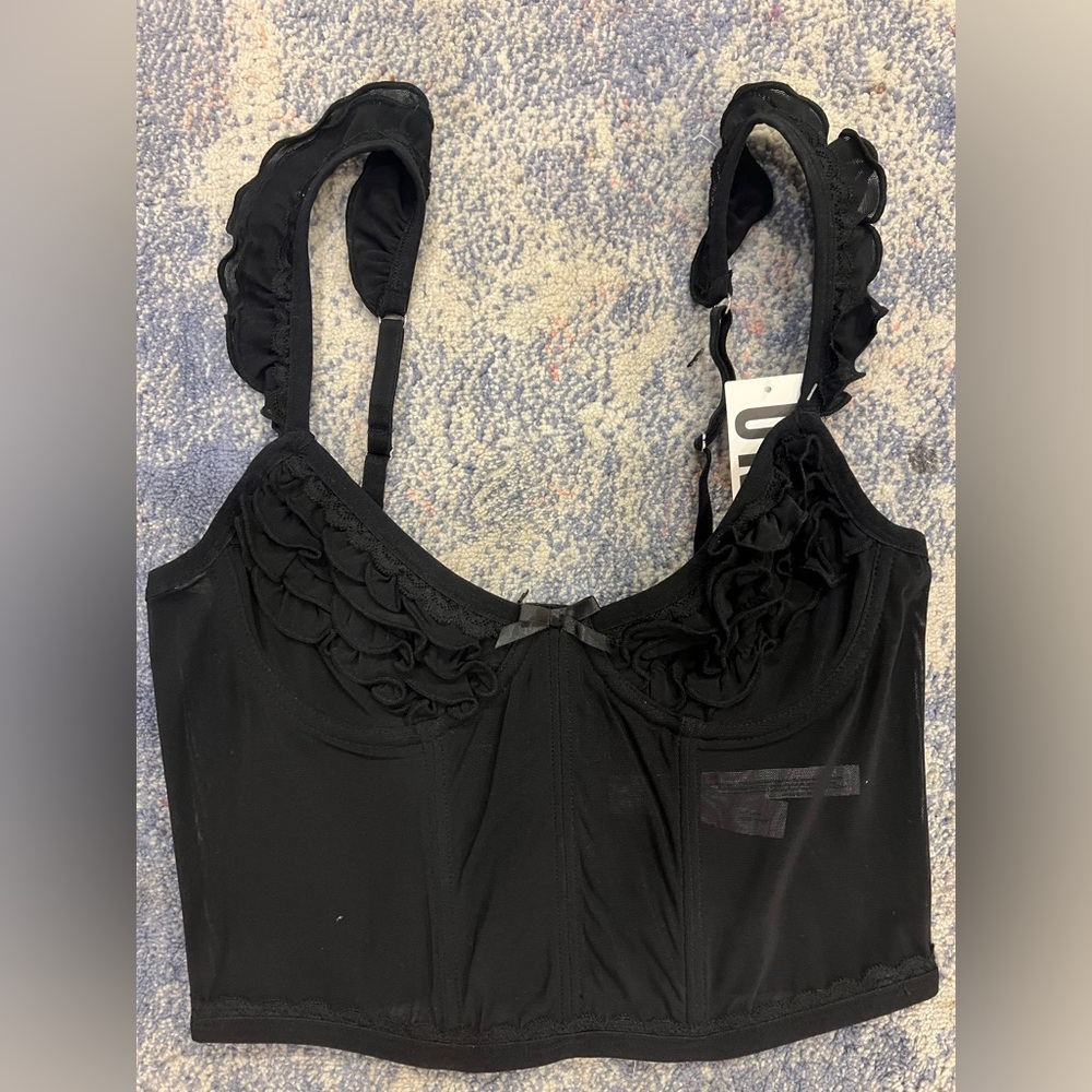Urban Outfitters ! Elegant Black Ruffled Women's Bralette